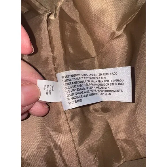 A New Day Womens S Beige Lined Trench Coat S Double-Breasted City Classic Money - Picture 7 of 13